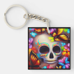 Day of the Dead Butterflies 1 Key Ring