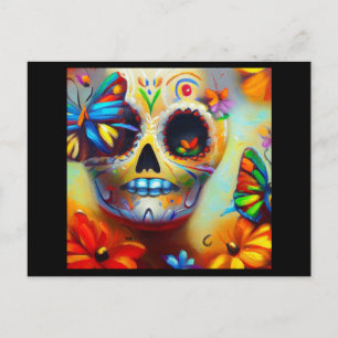 Day of the Dead Butterflies 2 Holiday Postcard