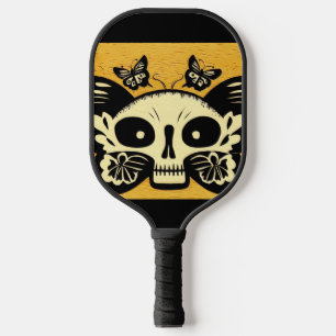 Day of the Dead Butterflies Woodcut (1) Pickleball Paddle