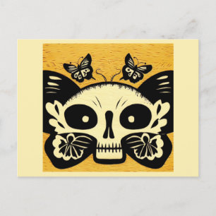 Day of the Dead Butterflies Woodcut 1 Postcard