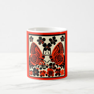Day of the Dead Butterflies Woodcut 3 Coffee Mug