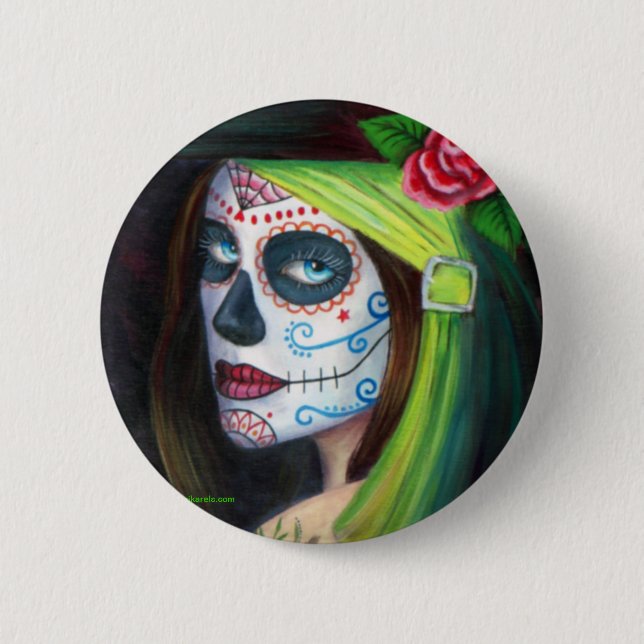 Day of the  Dead by Lori Karels 6 Cm Round Badge (Front)