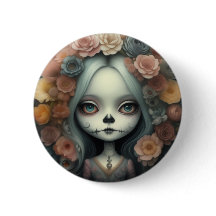 Day of the dead candy skulls dolls cute girl