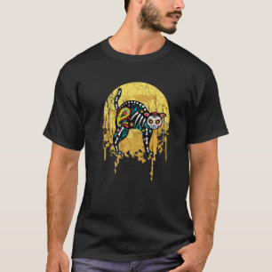 Day Of The Dead Cat And Full Moon T-Shirt