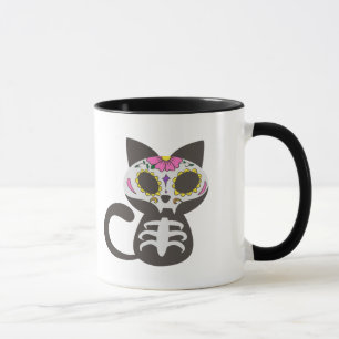 Day of the dead cat - Choose background color Mug