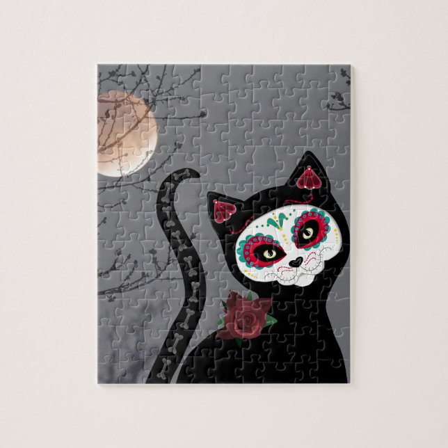Day of the Dead Cat Jigsaw Puzzle (Vertical)