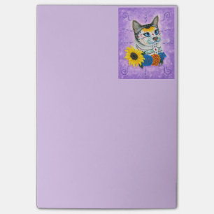 Day of the Dead Cat Sunflower Sugar Skull  Notepad