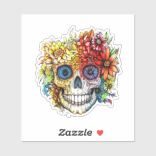 Day of the Dead Catrina Calavera with Flowers