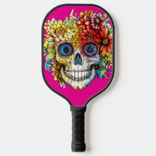 Day of the Dead Catrina Calavera with Flowers Pickleball Paddle