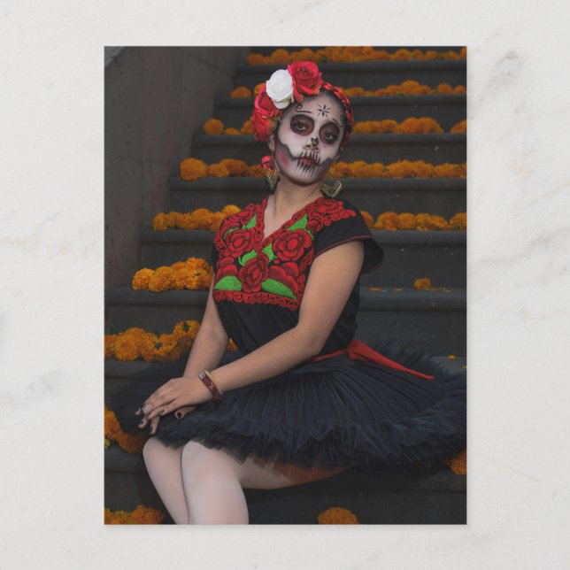 Day Of The Dead Celebration Holiday Postcard (Front)