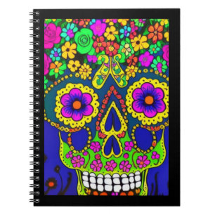 day of the dead celebration in bright colours  notebook