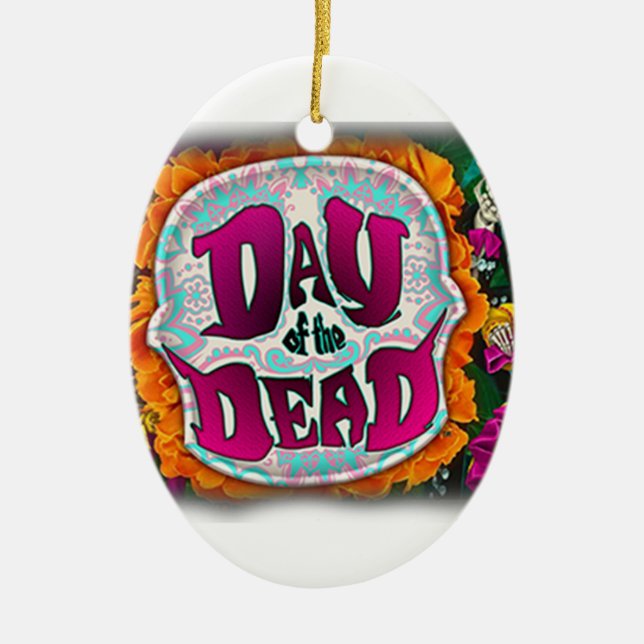 Day of the Dead Ceramic Tree Decoration (Front)