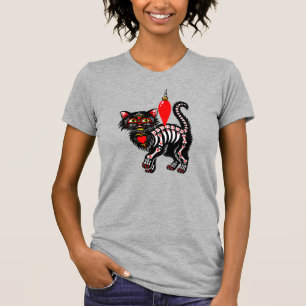 Day of the Dead Christmas Cat T-Shirt