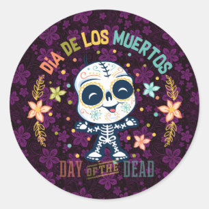 day of the dead classic round sticker