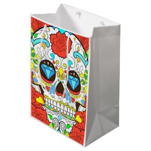 Day of the Dead Colorful Skull Art Medium Gift Bag
