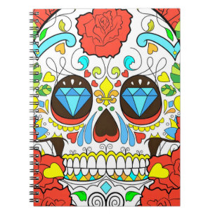 Day of the Dead Colourful Skull Art Notebook