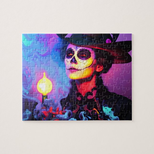 Day of the Dead Colourful Woman Jigsaw Puzzle (Horizontal)