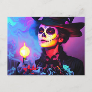 Day of the Dead Colourful Woman Postcard