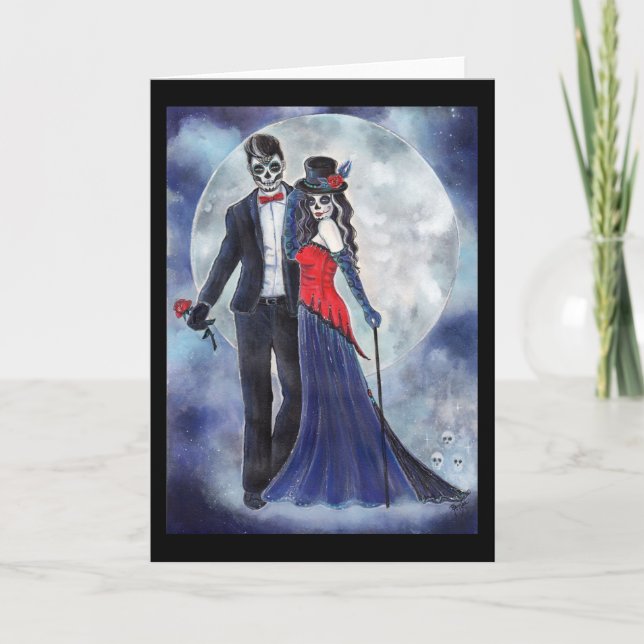 Day of the dead couple card By Renee Lavoie (Front)