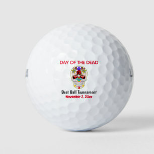 Day of the Dead Custom Sugar Skull Halloween Golf Balls