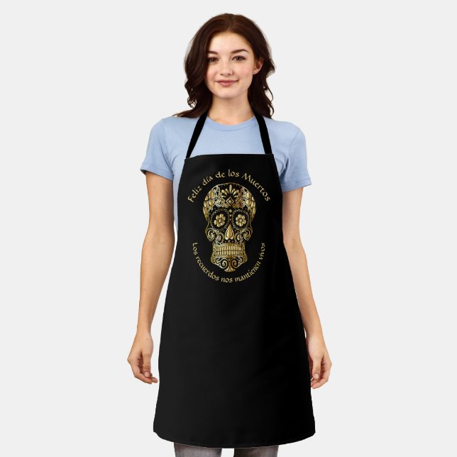 Day of The Dead - Customise Add Name & Message Apron (Worn)