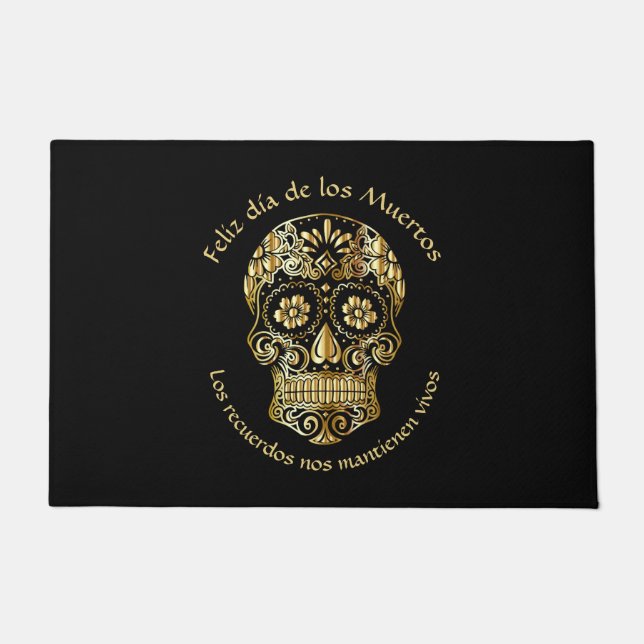 Day of The Dead - Customise Add Name & Message Doormat (Front)
