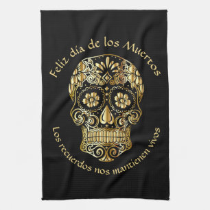 Day of The Dead - Customise Add Name & Message  Tea Towel