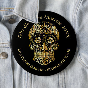 Day of The Dead - Customize Add Name & Message  6 Cm Round Badge