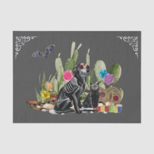 Day of the Dead Dia De Los Muertos dog and Cat Tissue Paper