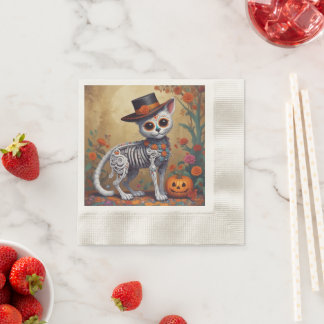 Day of the Dead / Día de Los Muertos el gato Napkin