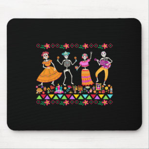 Day Of The Dead Dia De Los Muertos Mexican Skeleto Mouse Mat