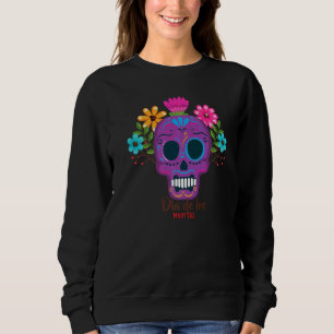 Day Of The Dead Dia De Los Muertos Purple Floral S Sweatshirt