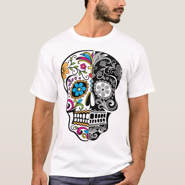 Day of The Dead - Día De Los Muertos - Sugar Skull T-Shirt (Front)