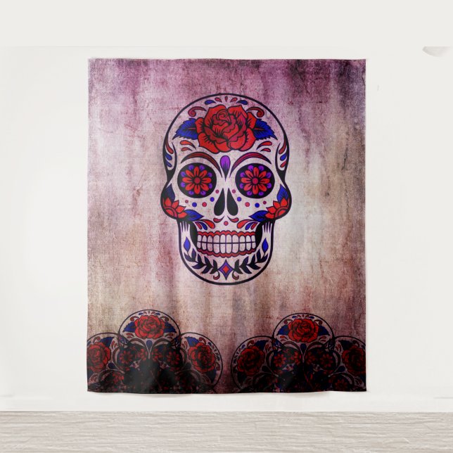 Day of the Dead Dia de Los Muertos Wall Background Tapestry (Front)