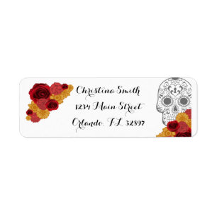 Day of the Dead Dia Los Muertos Address Label