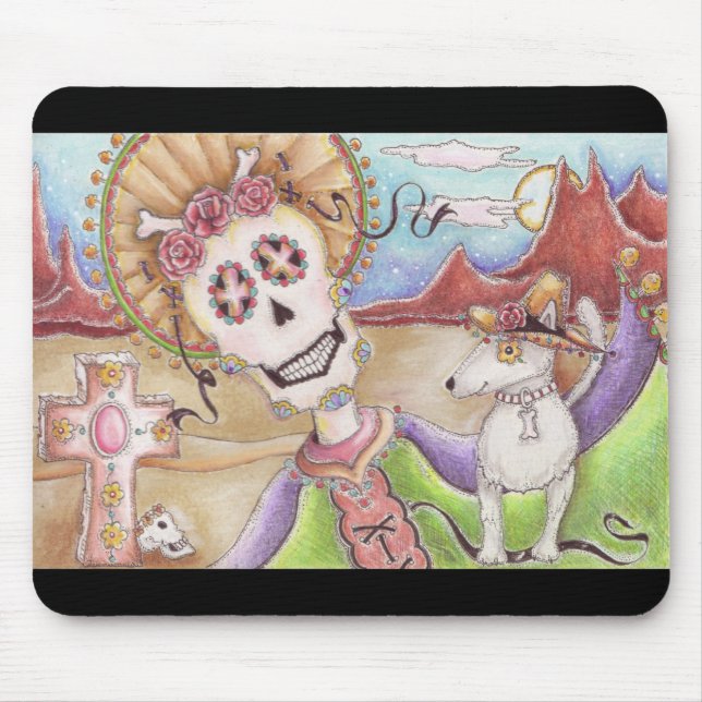 Day of the Dead "Dusk with Dog" Mousepad! Mouse Mat (Front)