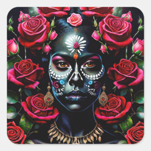 Day of the Dead Elegance Sticker – Sugar Skull Art