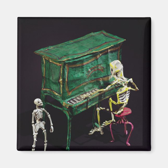 Day of the Dead figures as musicians Magnet (Front)