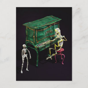 Day of the Dead figures as musicians Postcard