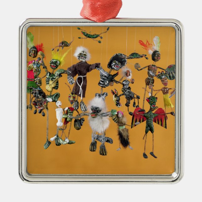 Day of the Dead figures, from Oaxaca Metal Tree Decoration (Front)