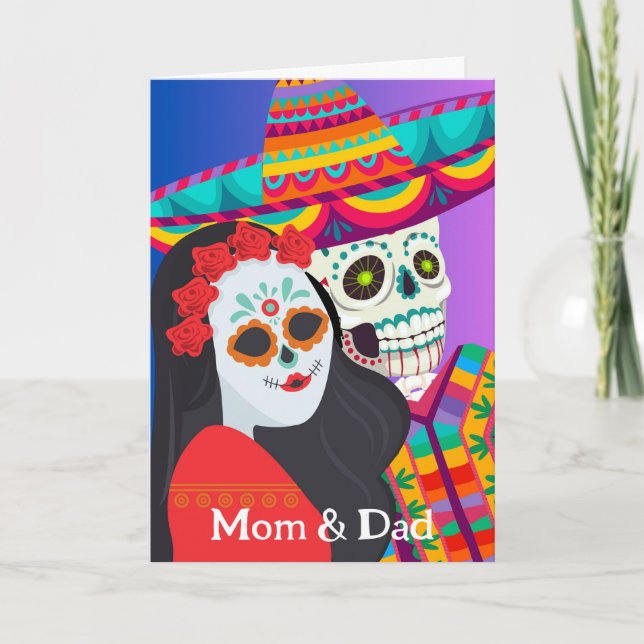 Day of the Dead for Mum and Dad Parents Card (Front)