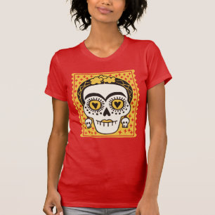 Day of the Dead Frida Kahlo Sugar Skull T-Shirt