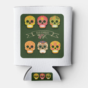 Day Of The Dead Funny Mexican Sugar Skulls Lover Can Cooler