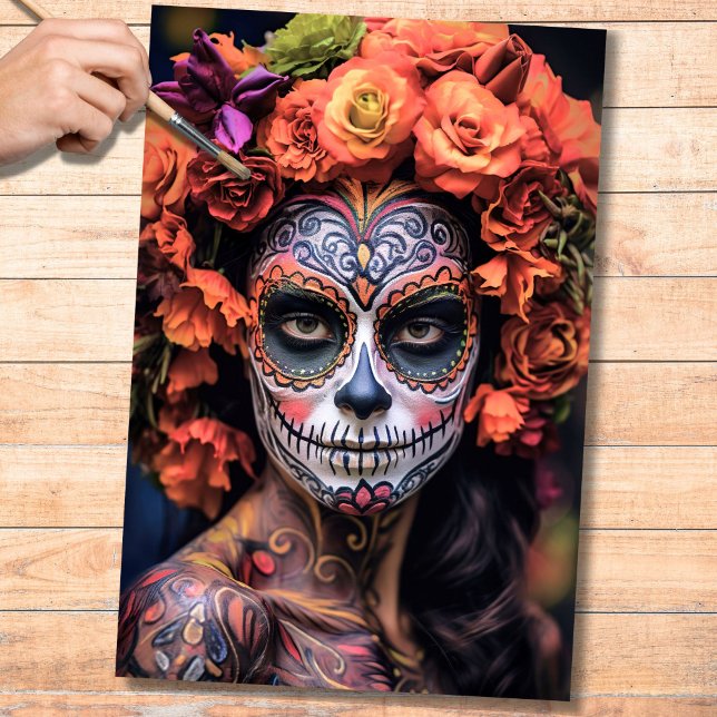 Day Of The Dead Girl 4 Decoupage Paper (Creator Uploaded)