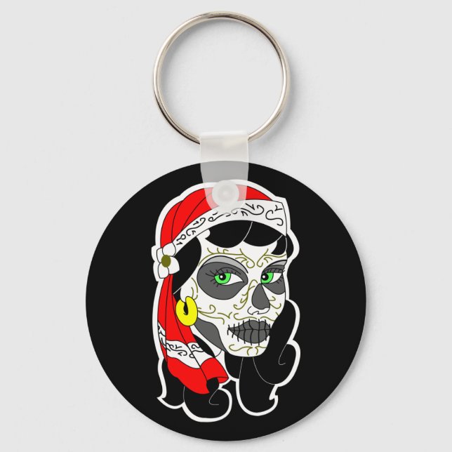 Day of the Dead Girl Key Ring (Front)