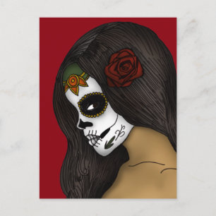 Day of the dead girl postcard