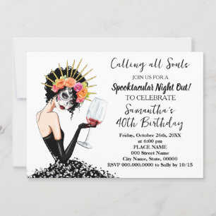 Day of the Dead Girls Night Out Halloween Birthday Invitation