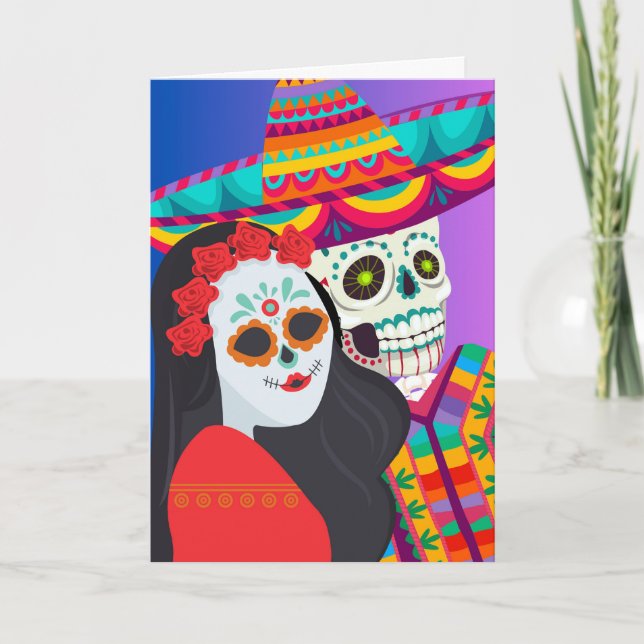 Day of the Dead Greetings from Both of Us Card (Front)