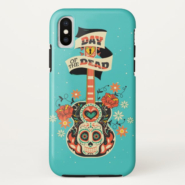 Day of the dead Guitar & sugar skull Case-Mate iPhone Case (Back)