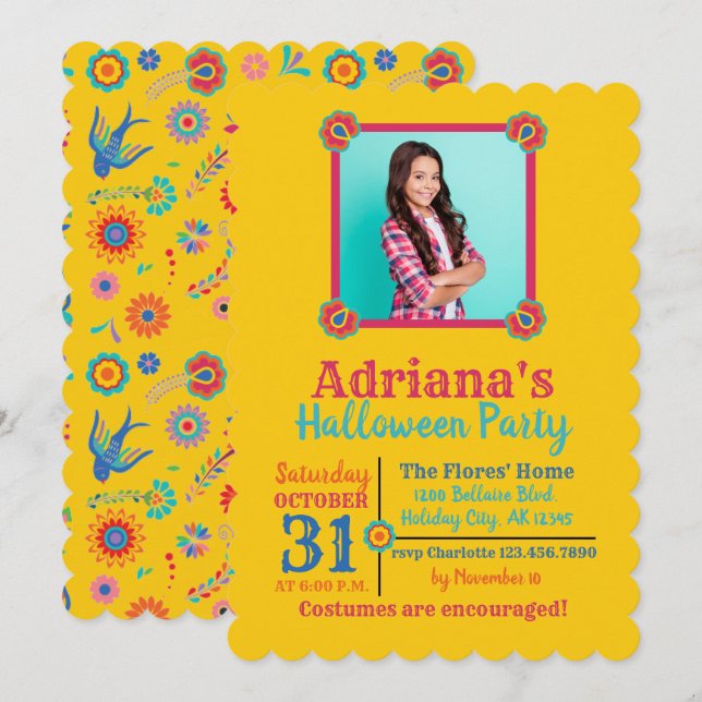 Day of the Dead Halloween Birthday Party Invitation (Front/Back)